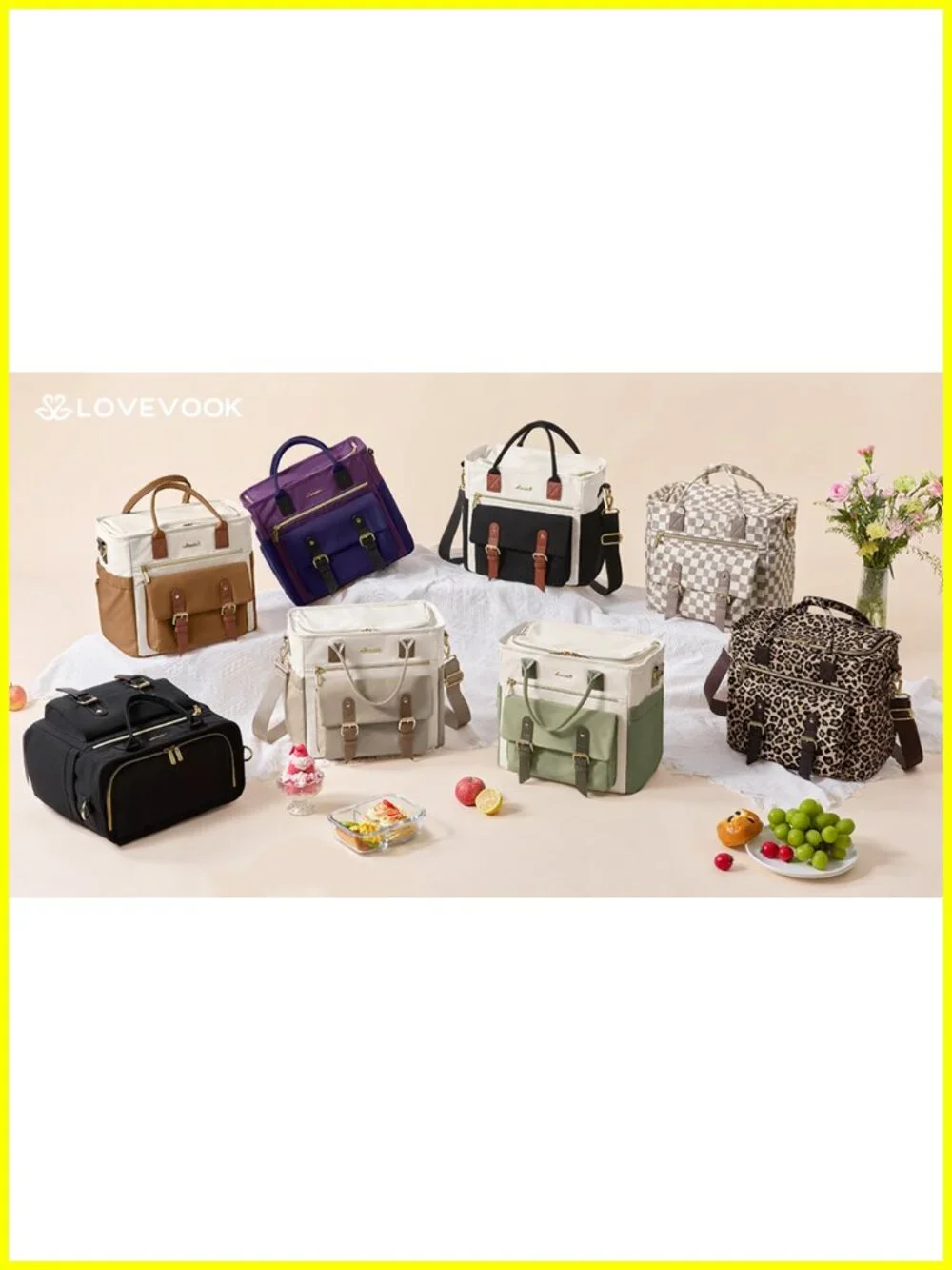 Insulated Lunch Bag with PEVA Lining, Leakproof, Large Capacity for Work &